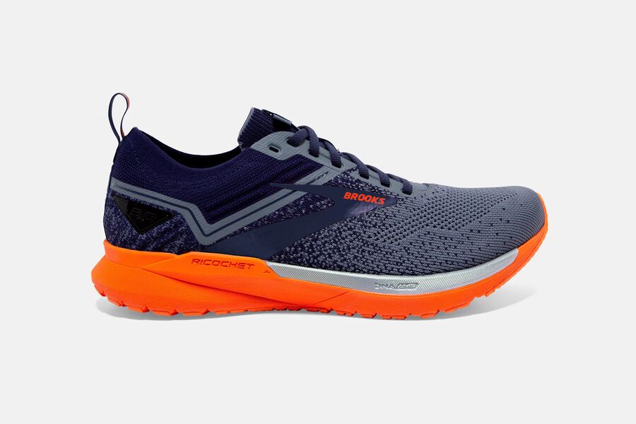 Brooks Ricochet 3 Road Running Shoes Mens - Grey/Orange - TXENU-2918